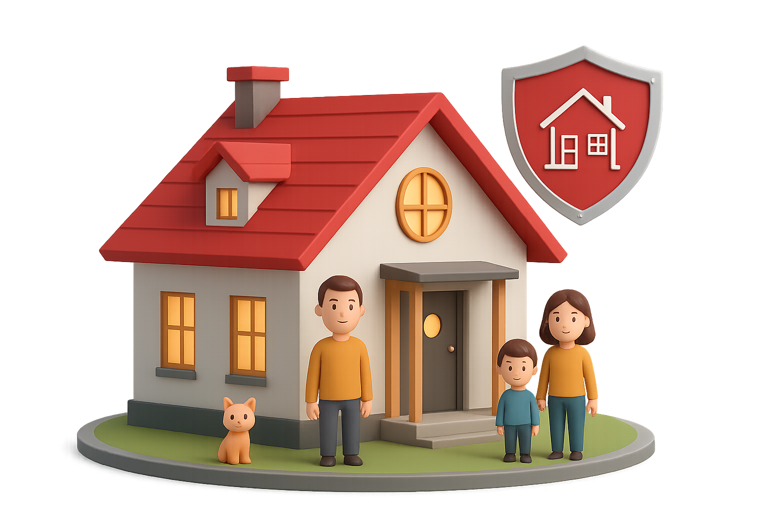 Ilustración de casa para seguros de hogar